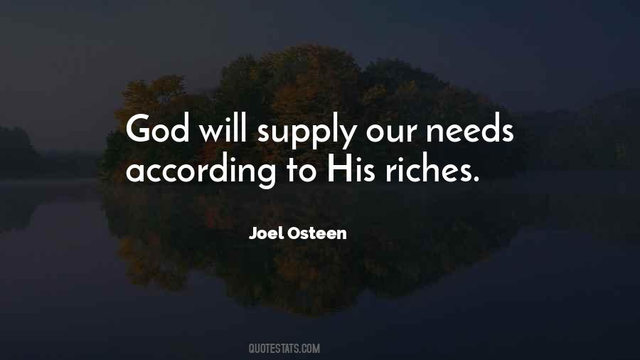 God Will Supply Quotes #1388303