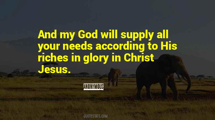 God Will Supply Quotes #746178