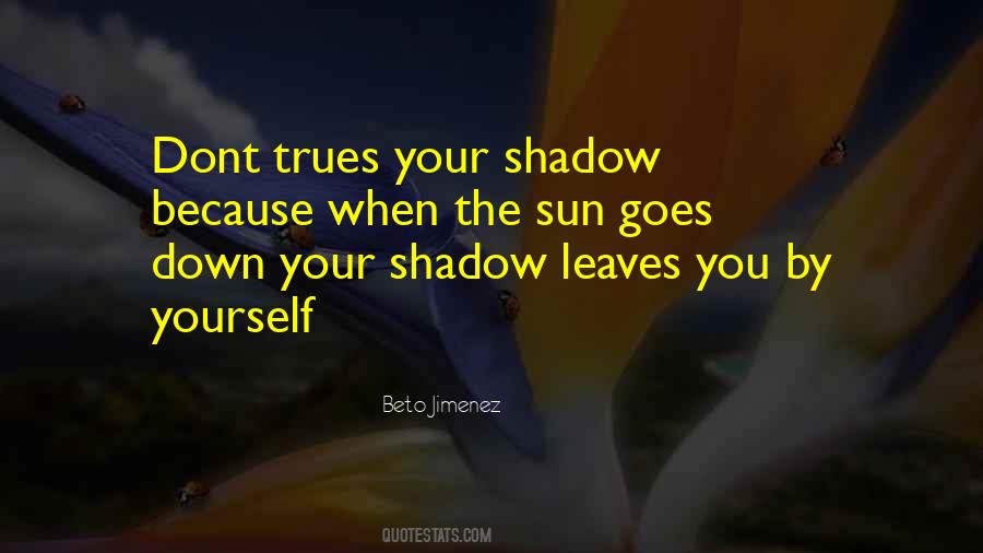 Even Your Own Shadow Leaves You Quotes #646395