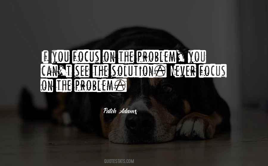 Focus On The Solution Not The Problem Quotes #305490
