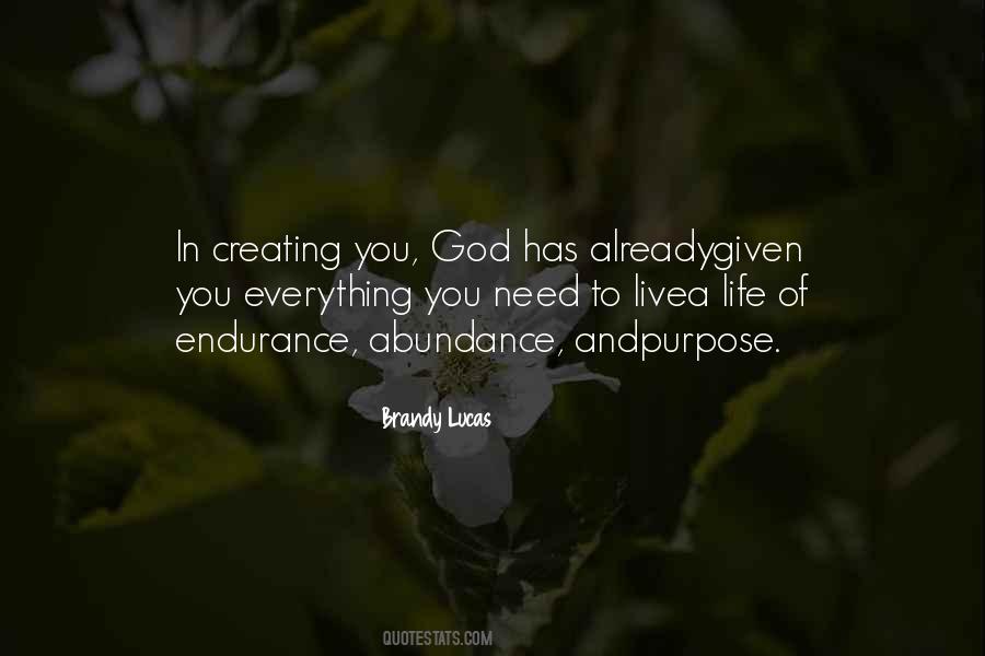 Endurance God Quotes #1238085