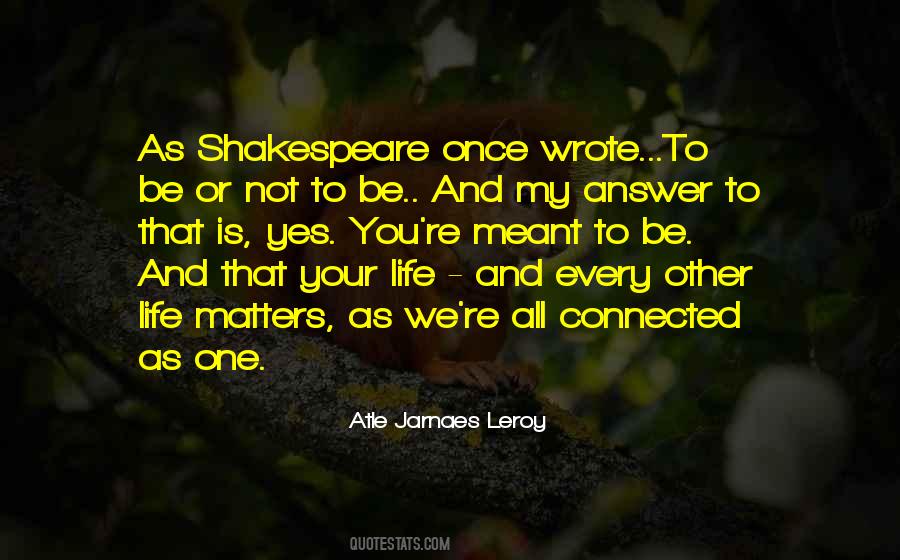 Life Is Shakespeare Quotes #930416