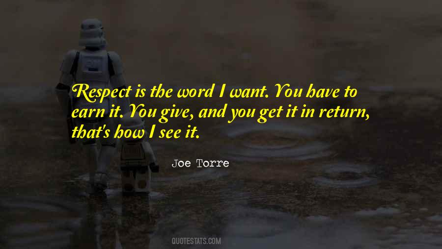 Earn Respect To Get Respect Quotes #112515