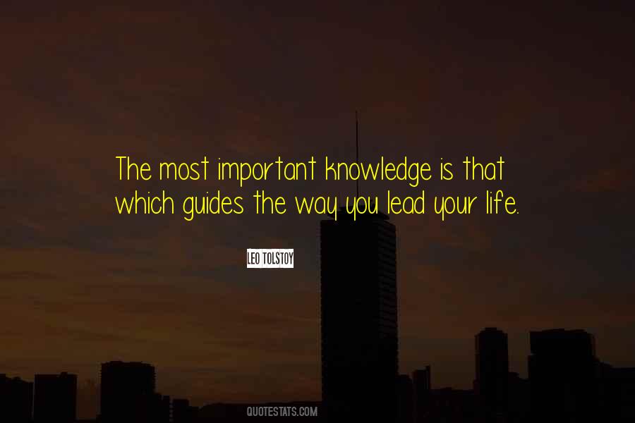 Knowledge Is Important Quotes #241639