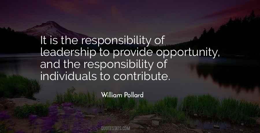 Quotes About The Responsibility Of Leadership #1871648