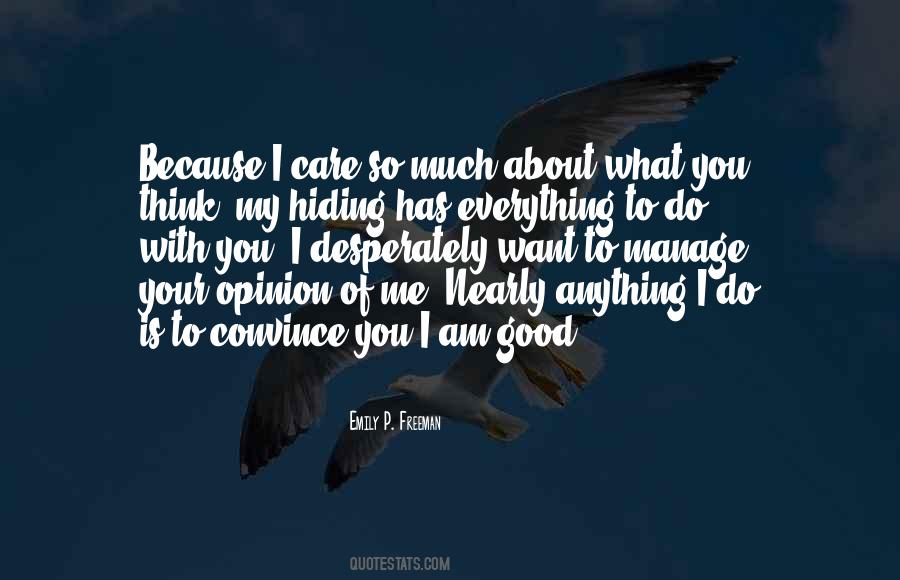 Because You Care Quotes #1289876
