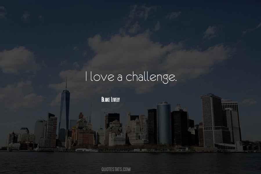 I Love A Challenge Quotes #435596