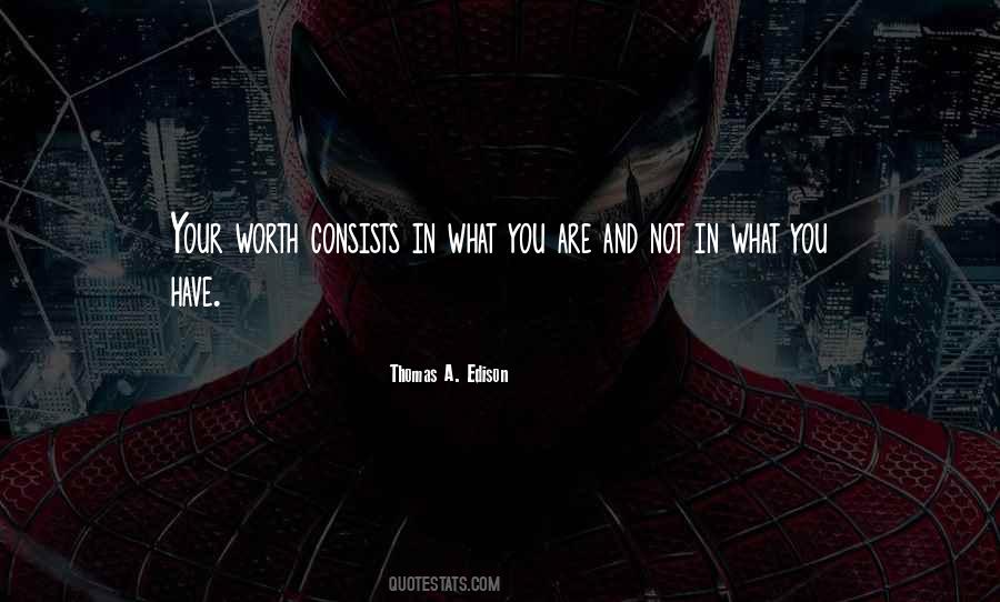 Your Worth Consists In What You Are Quotes #561016