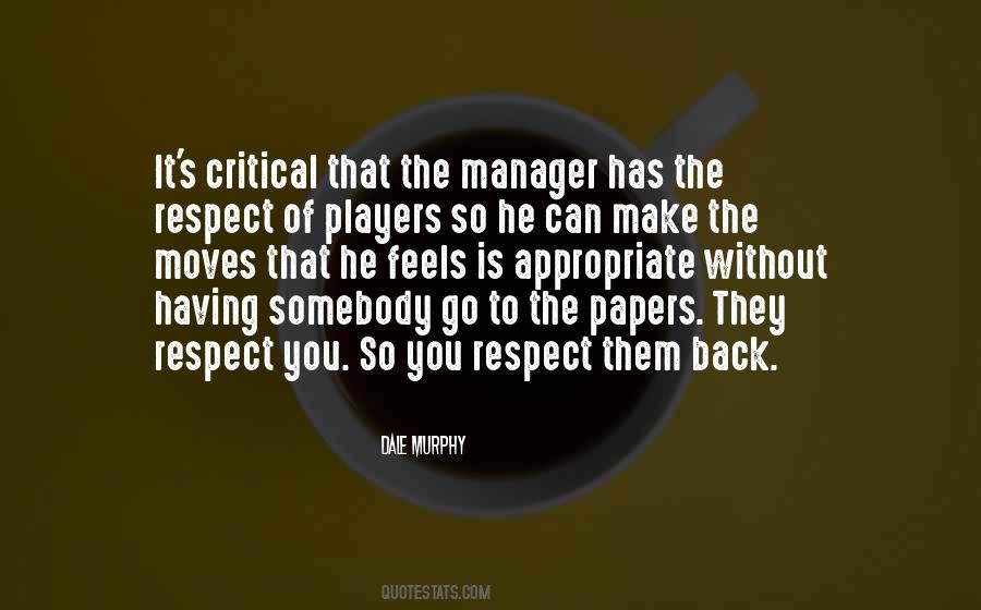 Respect Manager Quotes #738713