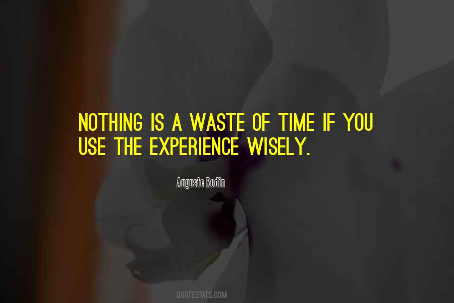 Nothing Is A Waste Of Time Quotes #1373198