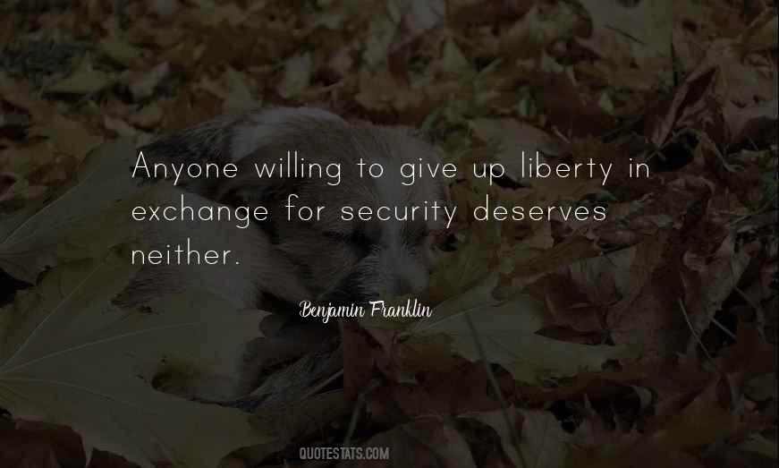 Liberty For Security Quotes #1877628