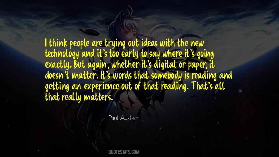 Experience Matters Quotes #1844555