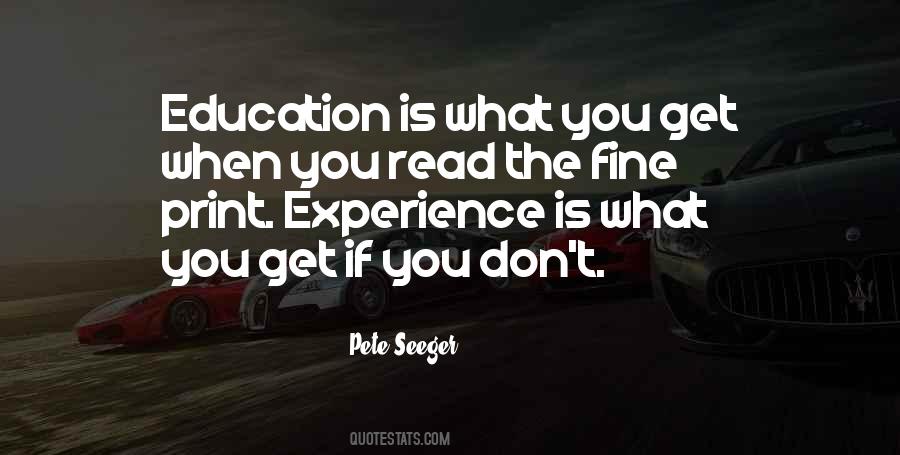 Experience Vs Education Quotes #83935