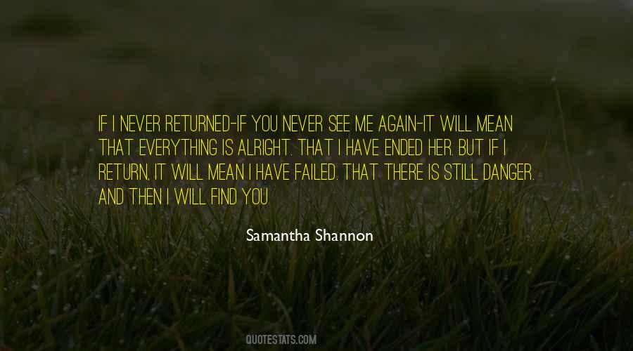 I Will Never Return Quotes #1448751