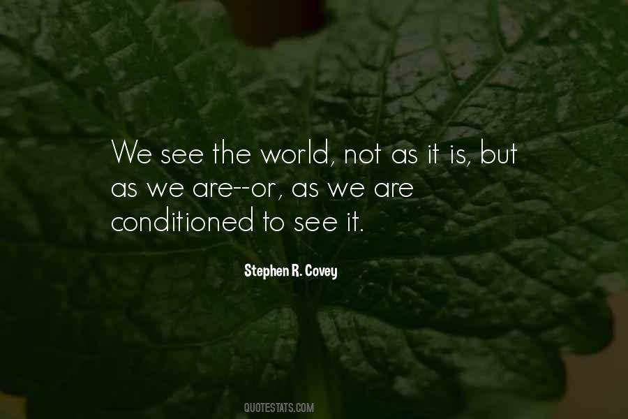 We See The World As We Are Quotes #1139945