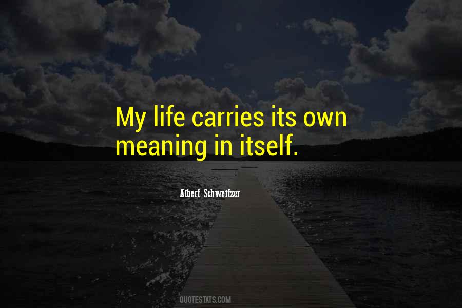 Meaning Of My Life Quotes #1061807