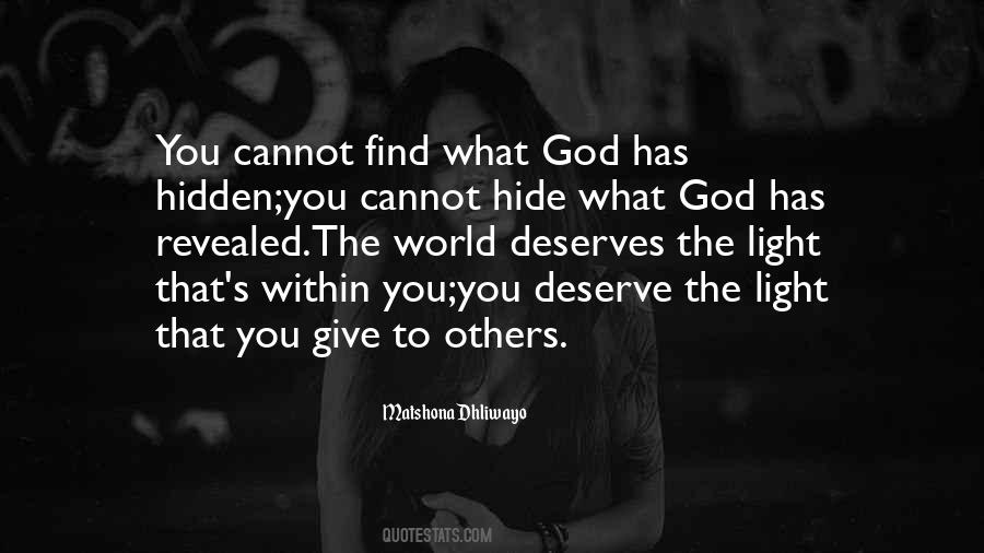 You Cannot Hide Quotes #800037
