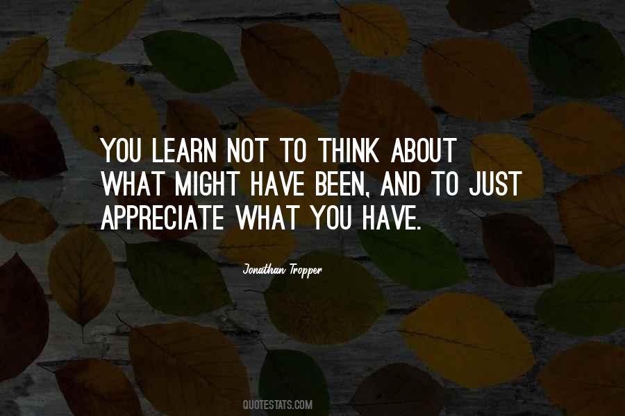 Learn To Appreciate What You Have Quotes #232904