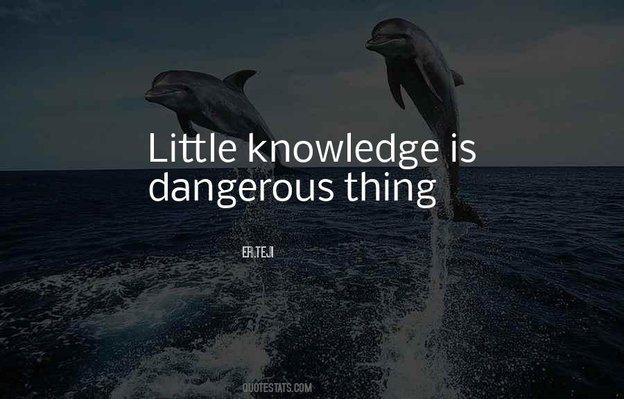 Little Knowledge Is Dangerous Thing Quotes #1447612