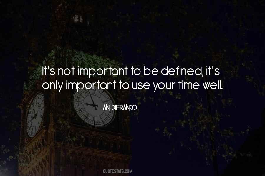 Time Is Very Important In Your Life Quotes #1096544