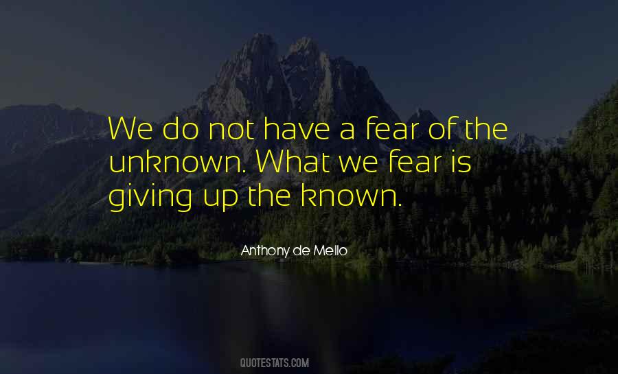Quotes About The Unknown Fear #646894