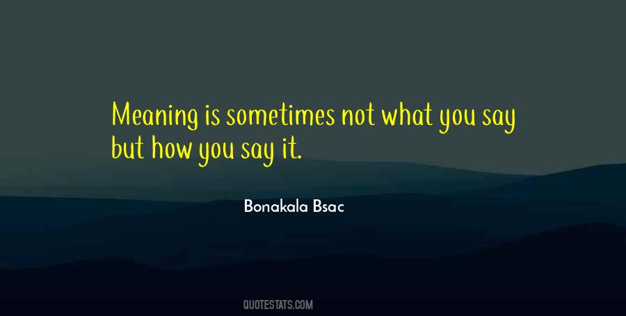 Quotes About Not What You Say But How You Say It #439250