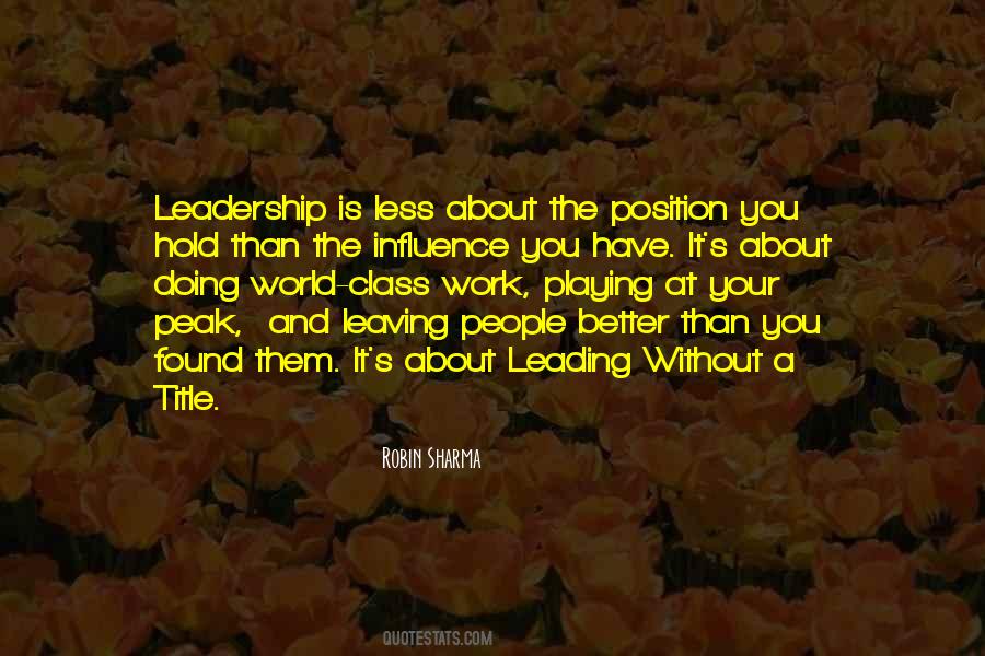 Leadership Is Not About A Title Quotes #1512659