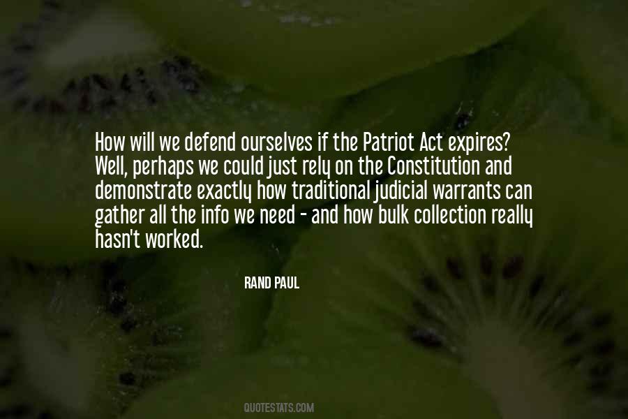 Quotes About The Patriot Act #138619