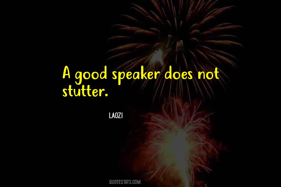 A Good Speaker Quotes #1517809