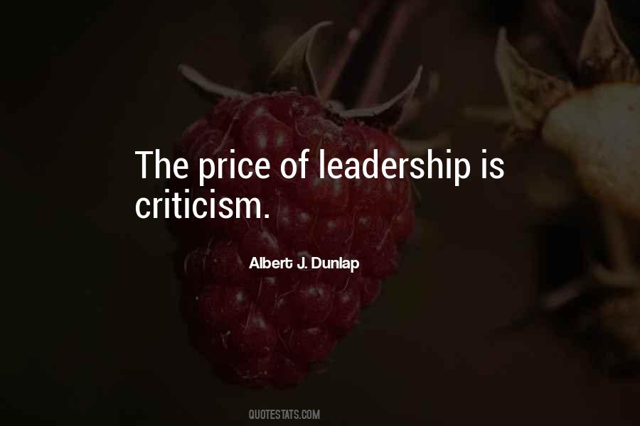 The Price Of Leadership Quotes #515974
