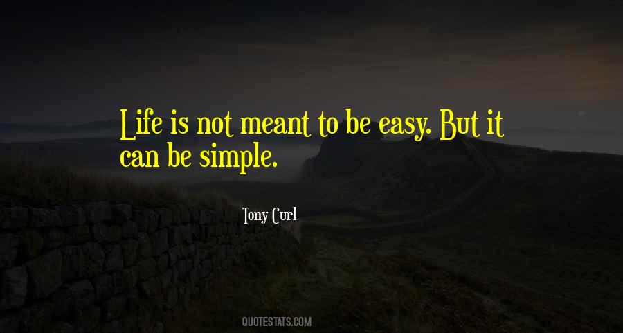 Life Is Not Meant To Be Easy Quotes #1716274