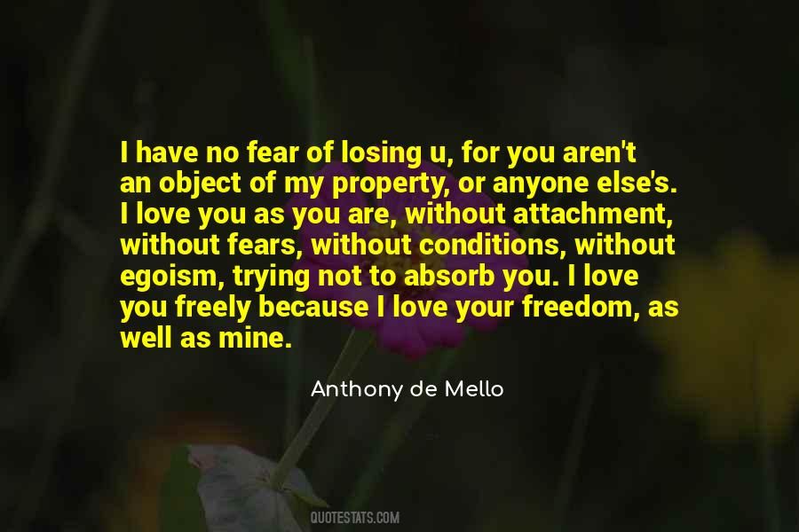 Fear Of Losing You Love Quotes #276891