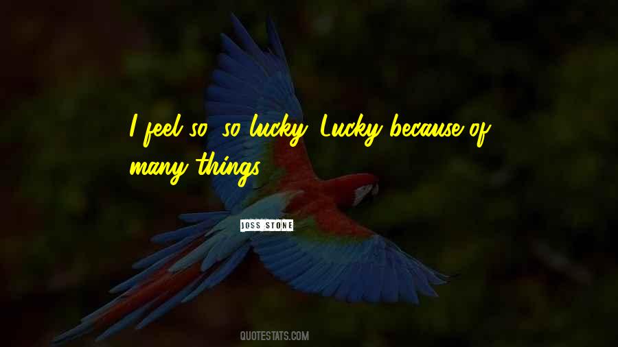 Feel So Lucky Quotes #103659