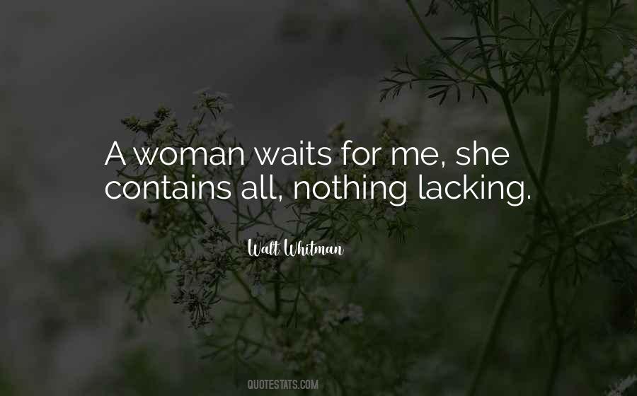 Woman Waiting Quotes #169715