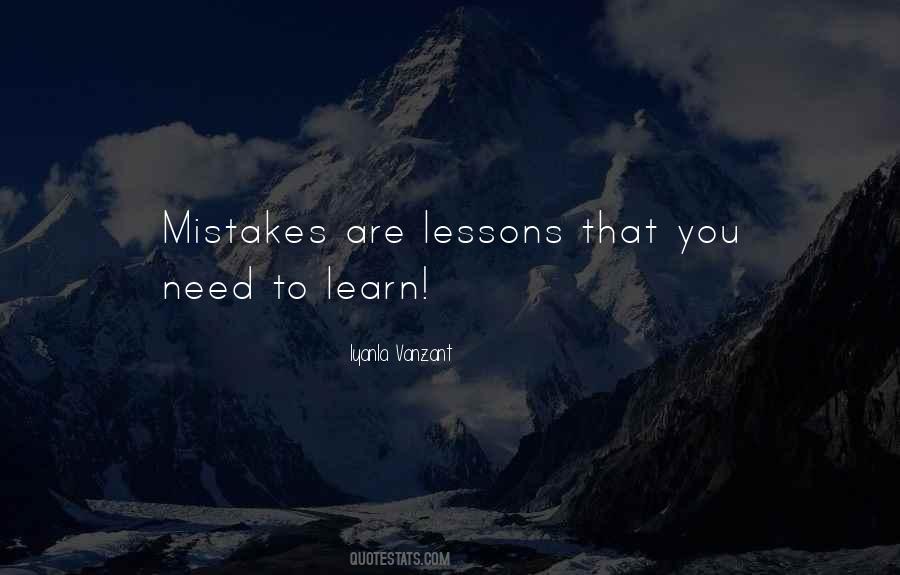 Quotes About No Mistakes Only Lessons #379935