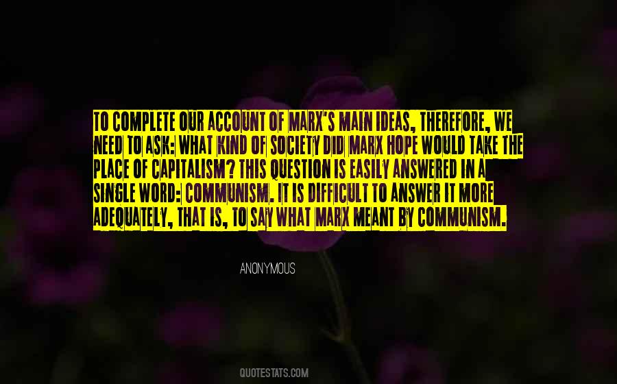 One Word Answer Quotes #909299