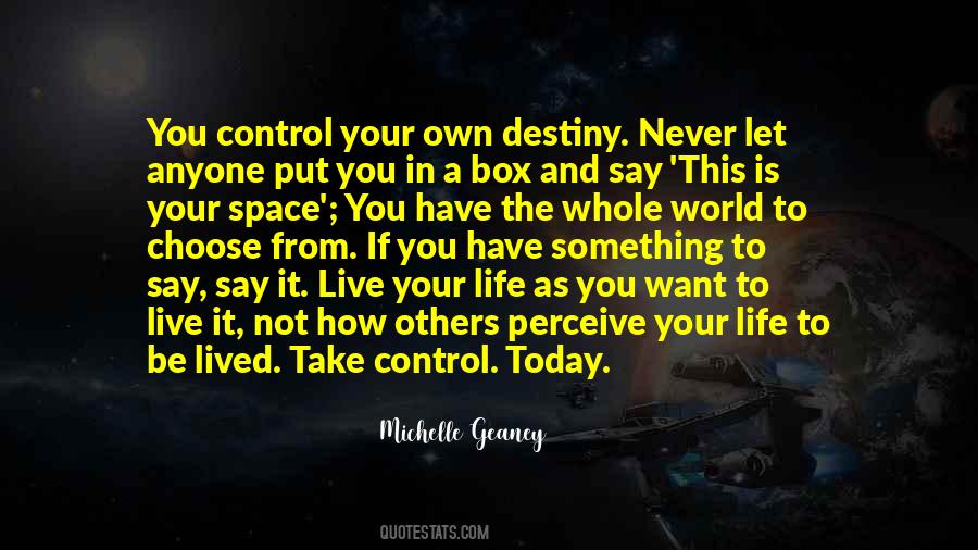 Control Your Own Destiny Quotes #695803