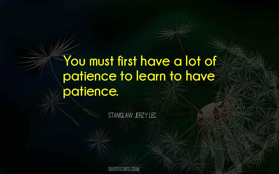 Learn Patience Quotes #499459