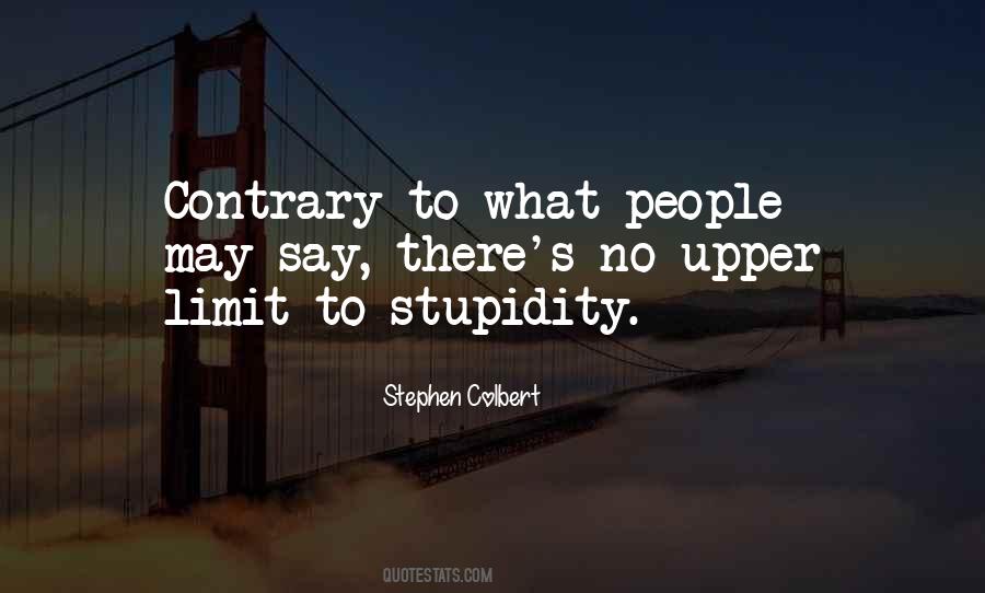 No Limit To Stupidity Quotes #1255341