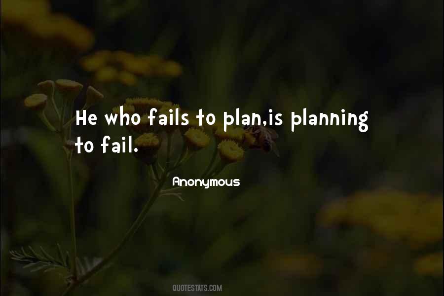 Plan Fail Quotes #524916