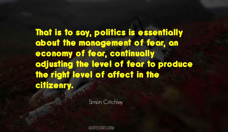 Politics Of Fear Quotes #846638