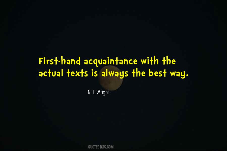 First Acquaintance Quotes #1450472