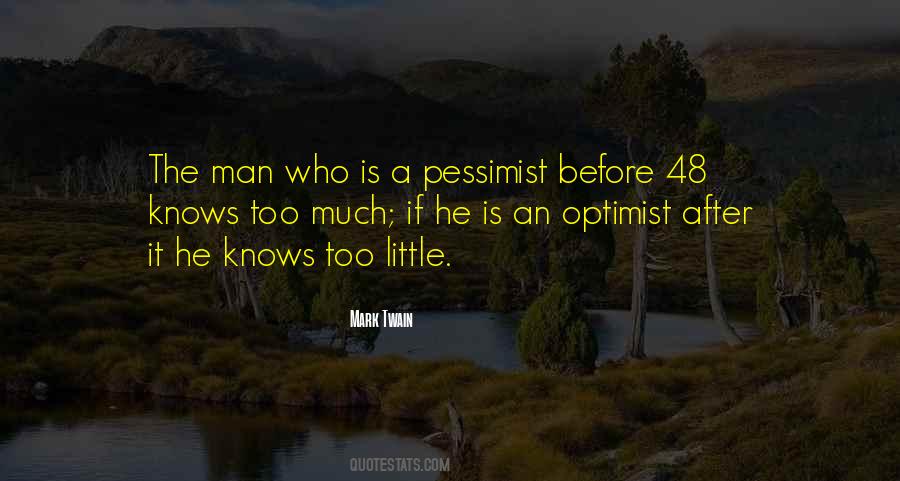 Too Much Optimism Quotes #293907