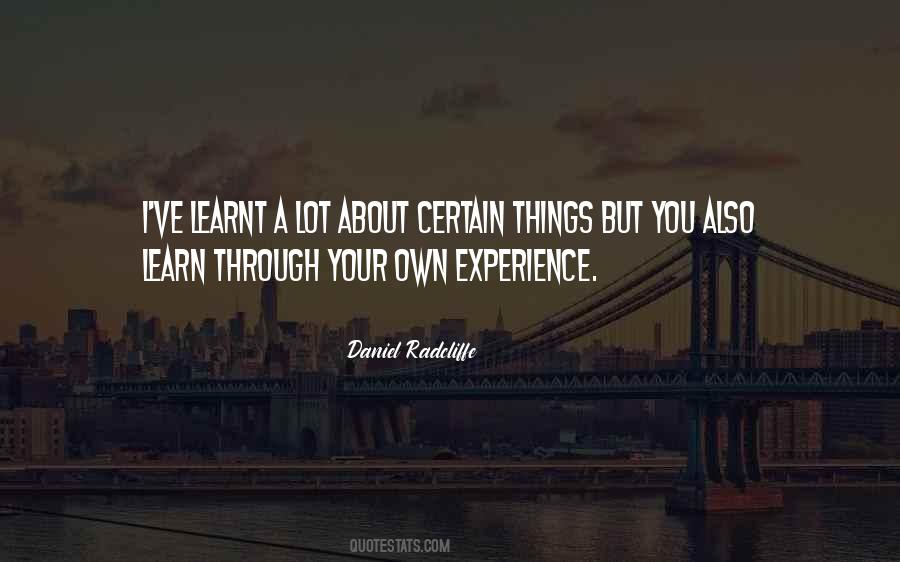 Own Experience Quotes #1408293