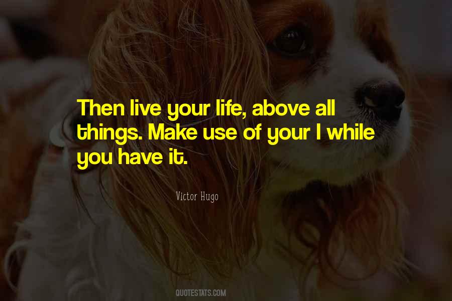 Live Your Life While You Have It Quotes #1643331
