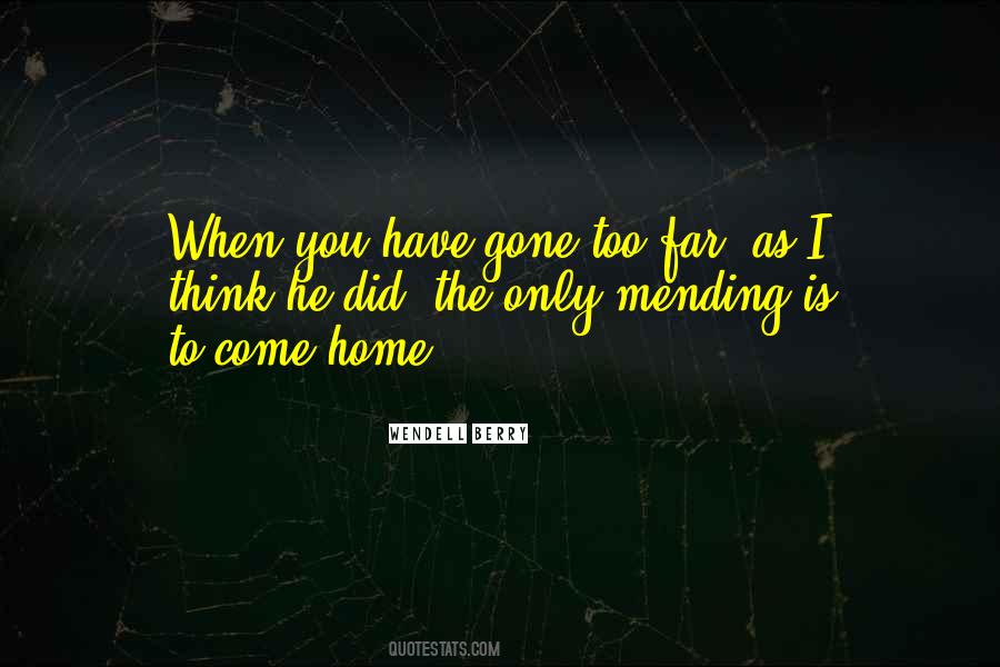 Have Gone Too Far Quotes #581288