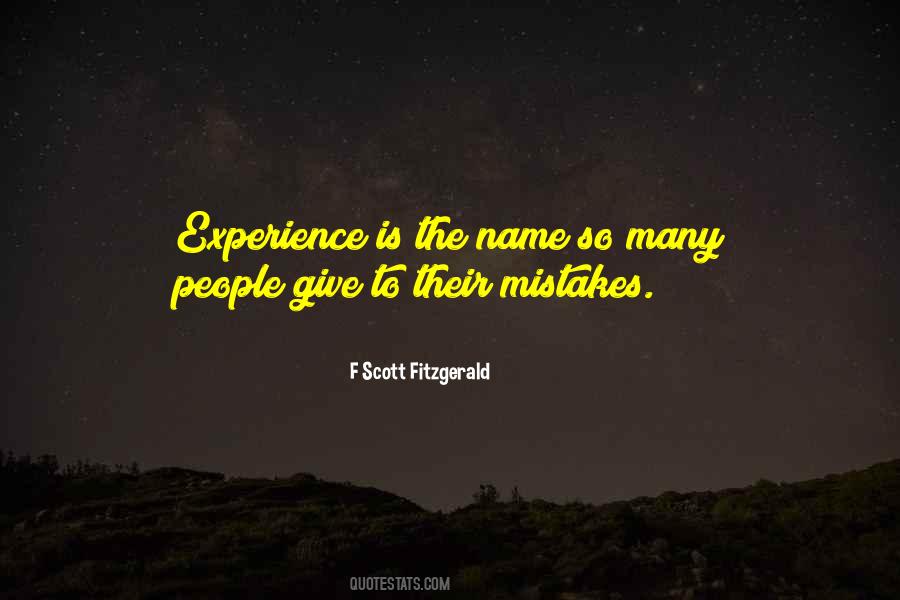 Experience Mistakes Quotes #1166279