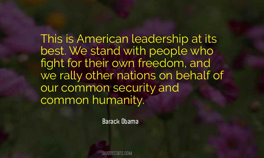 Humanity Leadership Quotes #1343792