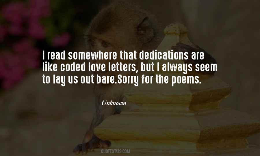 Dedication Love Quotes #14509