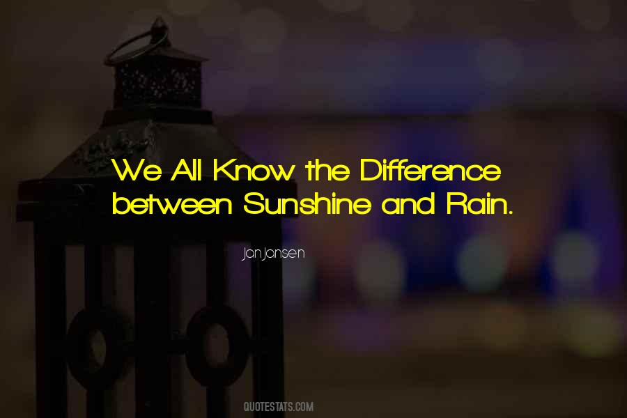 Rain Or Sunshine Quotes #158259
